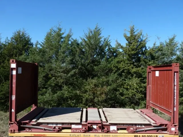20' Flat Rack Shipping Container - One Trip (Like New) for sale at Ironyard