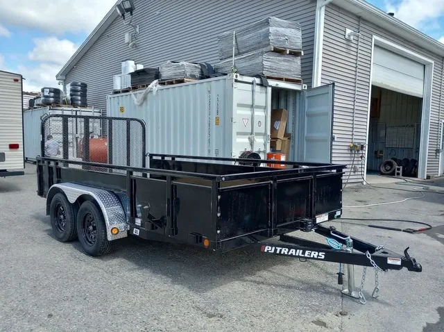 2024 PJ Trailers 7x14 7K Powder Coated Open Utility w/Rear Ramp Gate for sale at Ironyard
