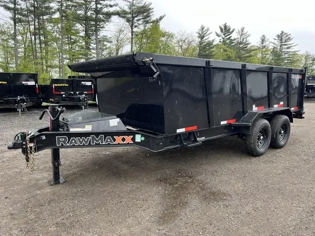 2024 RawMaxx Trailers 7X16 14K Powder Coated Dump w/ Tarp Kit for sale at Ironyard