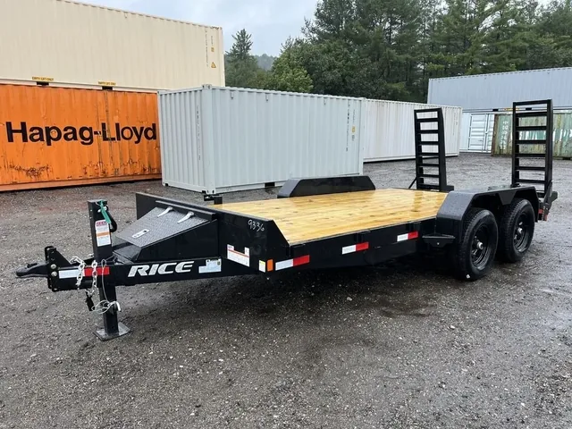 2024 Rice Trailers 7x16 10K Equipment Hauler w/D-Rings, Spare Mount for sale at Ironyard
