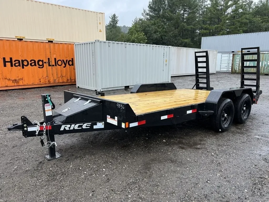 2024 Rice Trailers 7x16 10K Equipment Hauler w/D-Rings, Spare Mount for sale at Ironyard
