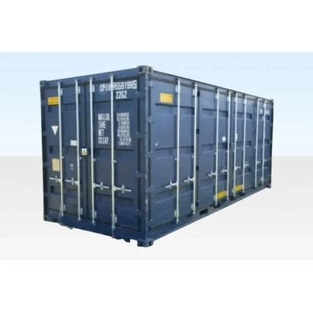 20Ft X 8Ft Open Side Bunded Open Mesh Floor Store - side view, open