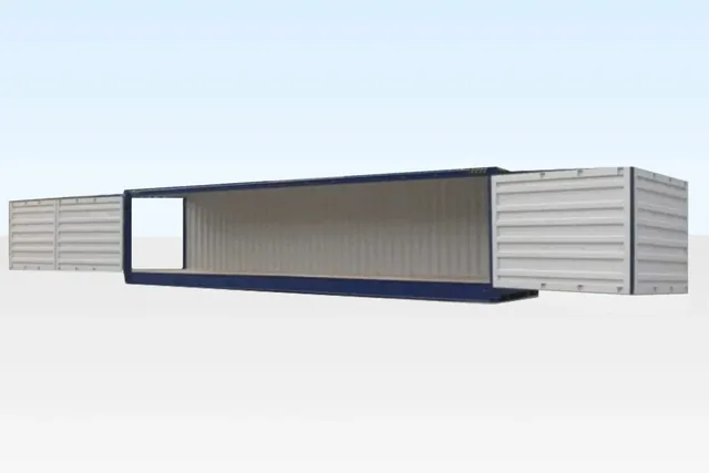 40Ft Full Side Access Container High Cube (9' 6" High) - doors open, open