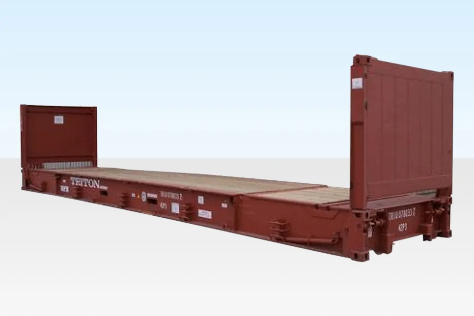 40Ft X 8Ft Used Flat Rack Shipping Container for sale at Ironyard