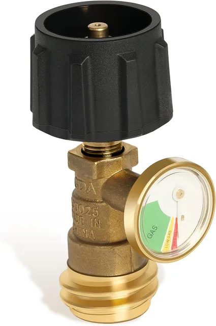 Empava Gas Grill 5-40lbs 3 Temperatures Scale, Colored & Reliable, Propane Tank Gauge Level Indicator QCC1/Type-1 Connection CSA Certified, Black