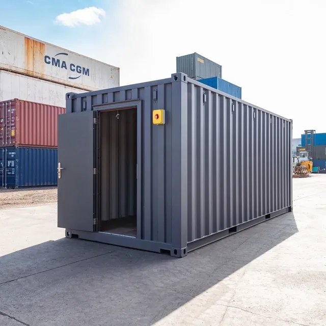 Enhanced 20ft Standard Shipping Container - Grey Finish for sale at Ironyard
