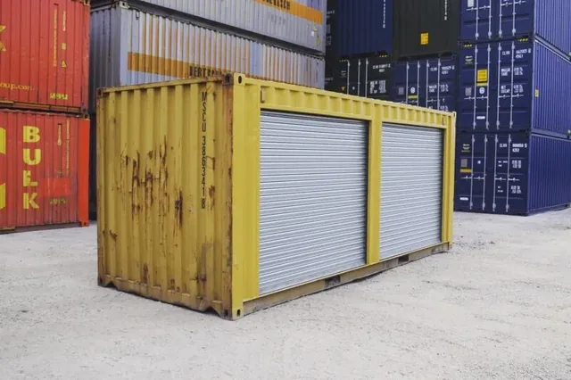 Yellow 20ft Used Container - Dual Side Roll-Up Doors for sale at Ironyard
